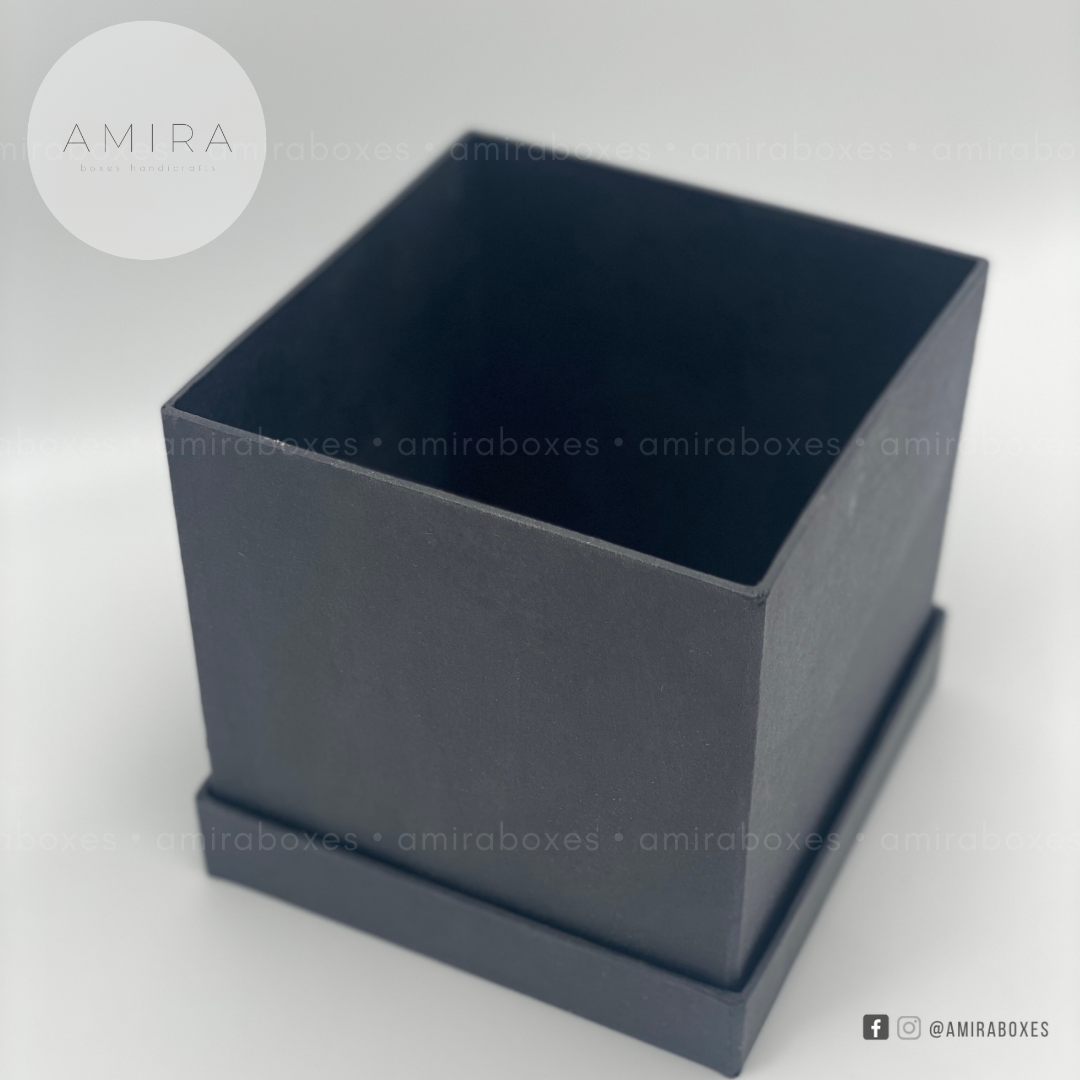 5x5x5" handcrafted regular type hard box | Black and Kraft Brown